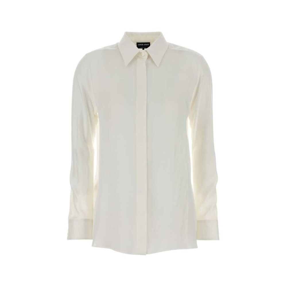 Giorgio Armani Women White Silk Shirt